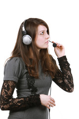 Girl with headset