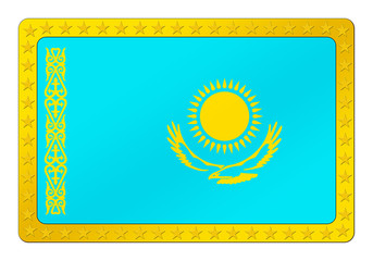 3D-Button - Flagge von Kasachstan