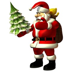 Weihnachtsmann mit Tannenbaum