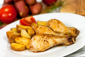 Bratkartoffeln und Chicken