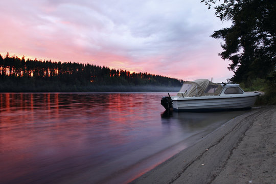 Boat at sunset