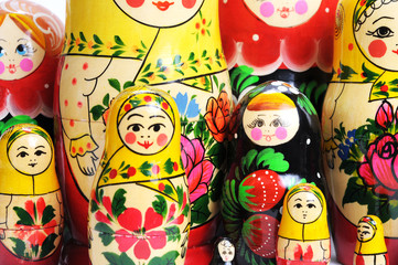 russian doll on the white