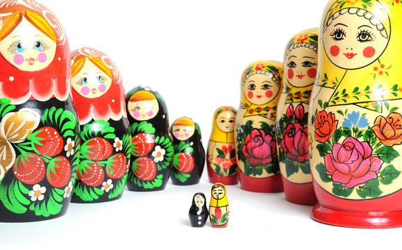 Russian Doll On The White