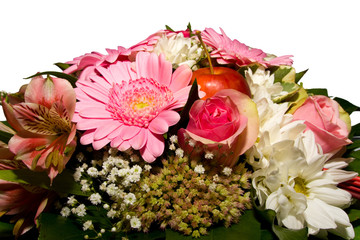 rosa Blumenstrauss freigestellt