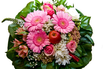 rosa Blumenstrauss freigestellt
