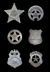 Naklejka premium Several Police and Sheriff Badges