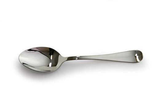 Cuill&egrave;re &agrave; soupe sur fond blanc