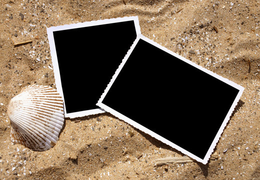 Blank Photograph Memory Pictures on Sand