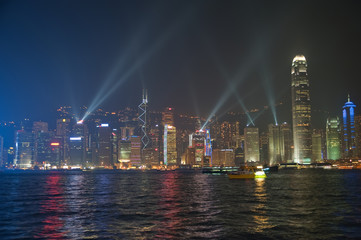 Hong Kong sky line laser show