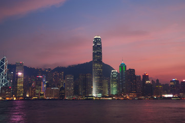 Fototapeta na wymiar Hong Kong sky at sunset