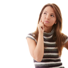 Fototapeta premium Young woman looking up