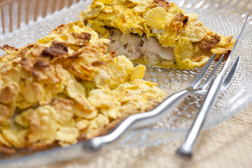 cod baked in cornflakes
