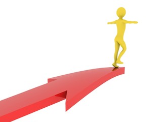 Man prepare to jump from arrowhead