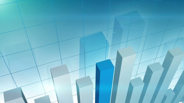 3D blue histogram in motion, loop