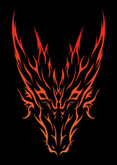 ドラゴンのトライバル1（黒）