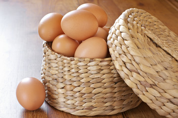 Brown chicken eggs