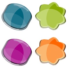 4 bottoni web colorati