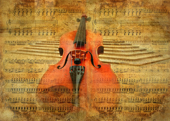 Retro musical  grunge violin background