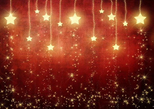 Stars on Red Background