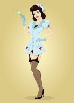 Nurse Pin-up illustration