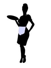 Waitress Illustration Silhouette