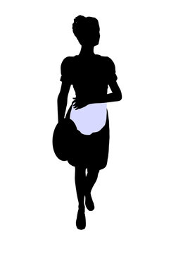 Waitress Illustration Silhouette