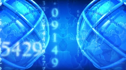 Nombres globe fond bleu - Powered by Adobe