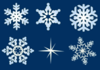 Eiskristalle und Schneeflocken