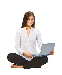 Beautiful businesswoman with laptop