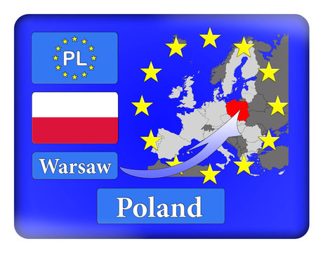 Fototapeta 3D-Button Europäische Union - Polen