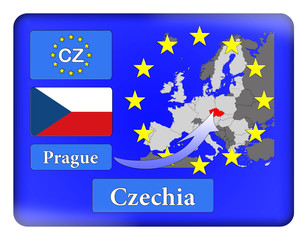 Obraz na płótnie Canvas 3D-Button Europäische Union - Tschechien