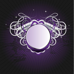purple beautiful ornate shield background