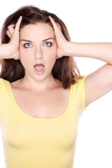 Fototapeta premium Shocked woman