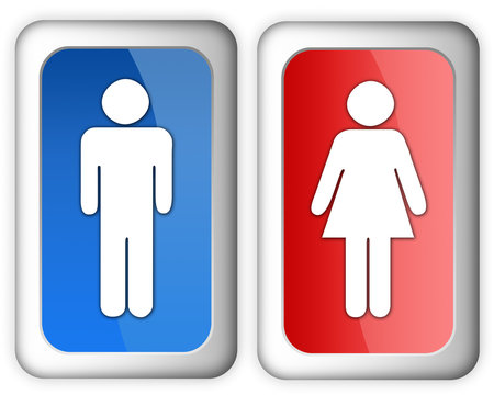 Man woman restroom sign