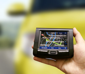 Gps in a man hand.
