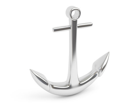 Anchor 3d render isolated on white background