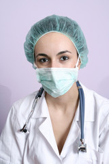 Portrait of a young doctor with stethoscope.