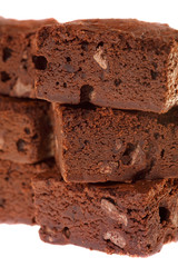chocolate brownies stacked