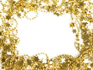 Frame made of christmas decoration.