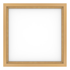 Wooden frame with white background