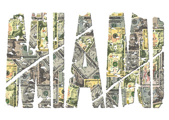 Miami dollars grunge text