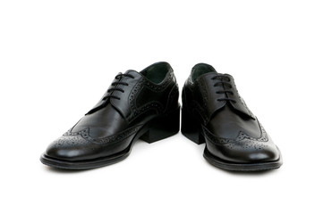 Black shoes isolated on the white background