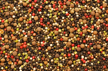 Close up selection of various pepper types