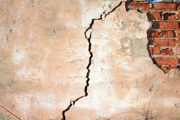 rift on old brick wall