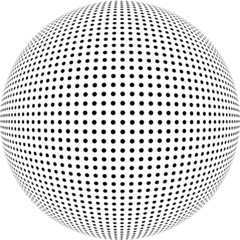 Dotted sphere. Vector design element.