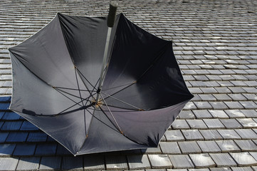 Umbrella and moderny roof.