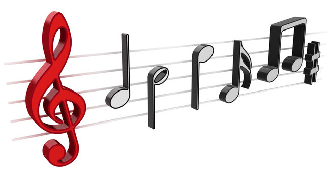 3D music notes