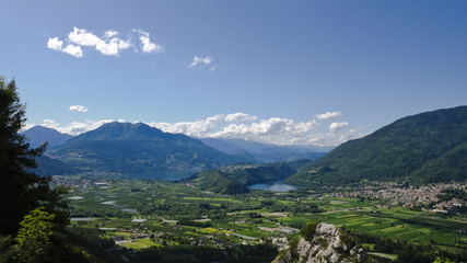 Panoramic view of Caldonazzo and Levico Lakes, Italy