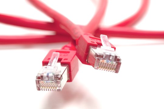 rotes LAN Netzwerkkabel