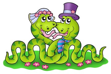 Wedding image with cute snakes